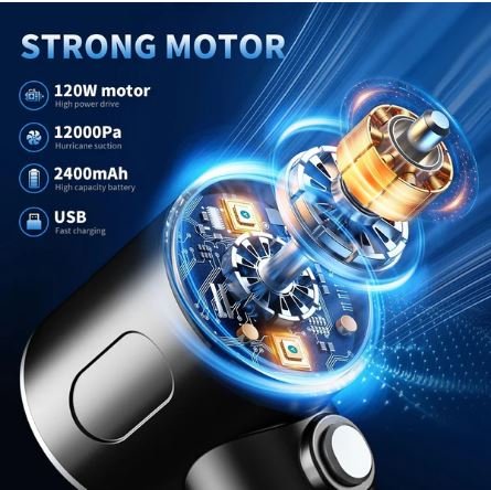 3 in 1 Mini Car Vacuum Cleaner – Wireless, Rechargeable Handheld Vacuum with Blower & Dust Cleaner for Car & Home - Image 3