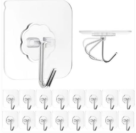 Heavy Duty Flower Adhesive Wall Hooks – Strong Self-Adhesive Hook Set for Home & Kitchen (10 Pc)