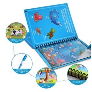Magic Water Coloring Book with Reusable Magic Pen | Quick Dry Doodle Painting Board for Kids