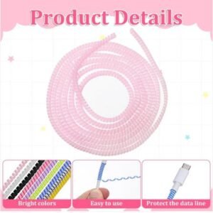 Metallic Cable Protector Spiral Wrap for Charging Cords, Earphones & Headphones | Anti-Break Wire Saver Cable Guard