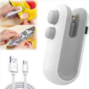 Mini Bag Sealer 2-in-1 Heat Sealer & Cutter – Portable Plastic Packet Sealing Machine for Kitchen & Travel