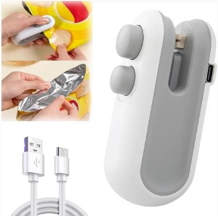 Mini Bag Sealer 2-in-1 Heat Sealer & Cutter – Portable Plastic Packet Sealing Machine for Kitchen & Travel