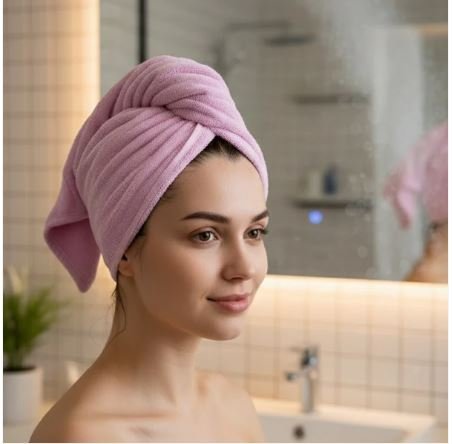 Quick Dry Microfiber Hair Towel Turban – Super Absorbent Hair Drying Cap (1 Pc / Mix Design) - Image 4