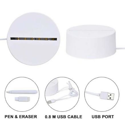 3D LED Acrylic Writing Board with Reusable Message Lamp, Erasable Pen & USB Cable – Custom Note Night Light for Study Table, Office Desk & Gifting - Image 3