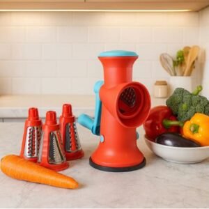 Apex 4 in 1 Signature Rotary Grater with Interchangeable Blades for Cheese, Vegetables & Fruits