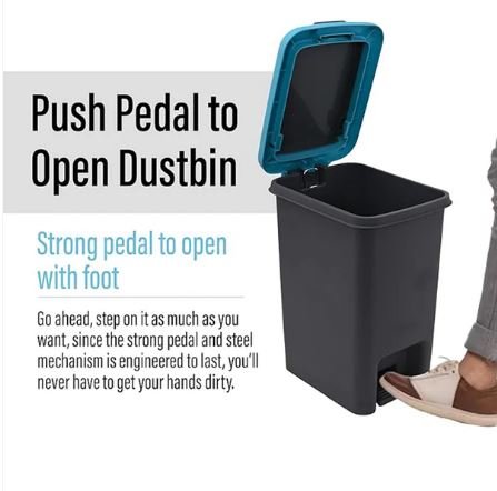 Apex Plastic Push-N-Pedal Dust Bin 6.5 Liters (1 Pc / Assorted Colors) - Image 6