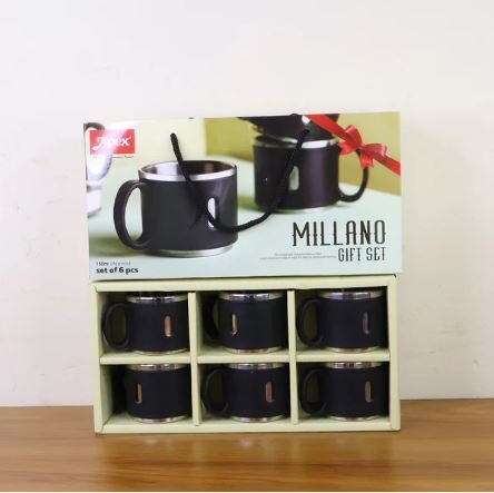 Apex Premium Stainless Steel Double Wall Coffee Mug Gift Set (6 Pcs / 150 ml) - Image 5