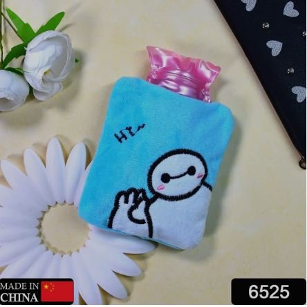 Blue Baymax Small Hot Water Bag with Soft Cover for Pain Relief by Velvet Wellness - Image 5