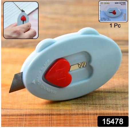 Mini Utility Cutter Knife with Heart-Shaped Safety Lock for Home & Office (1 Pc) - Image 4