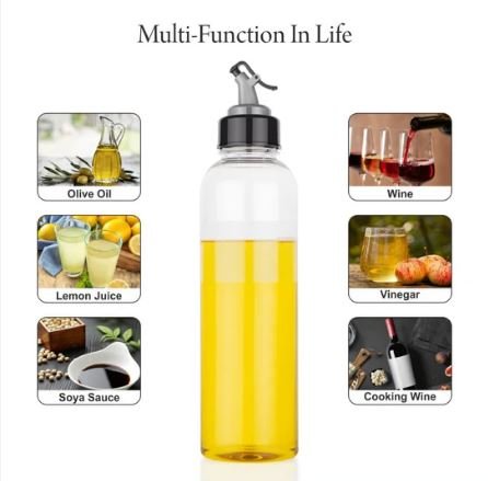 Oil Dispenser Transparent Plastic Oil Bottle – 1 Liter | Leak-Proof Kitchen Oil Pourer - Image 2