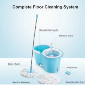 Plastic Spinner Bucket Floor Cleaning Mop Set (1 Pc)