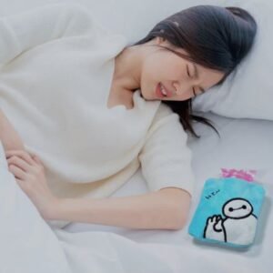 Blue Baymax Small Hot Water Bag with Soft Cover for Pain Relief by Velvet Wellness