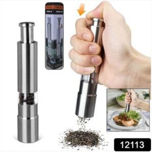 Stainless Steel Thumb Press Salt & Pepper Grinder | Manual Spice Mill (1 Pc)