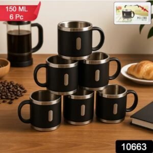 Apex Premium Stainless Steel Double Wall Coffee Mug Gift Set (6 Pcs / 150 ml)