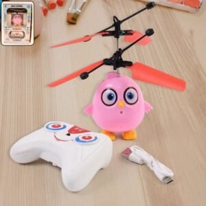 Electroplay Flying Bird RC Toy with LED & Remote Control – Pink Owl Design (1 Set)