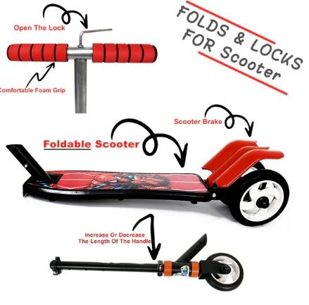 Kids 3-Wheel Leg Push Scooter with Adjustable Height for Ages 4–8 Years - Image 4