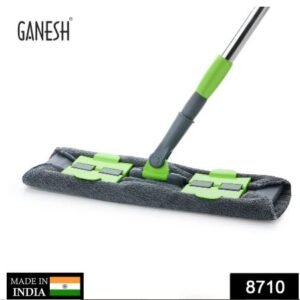Multipurpose Wet & Dry Microfiber Flat Floor Mop with 360° Rotating Head & Telescopic Steel Handle (1 Pc, Multi-Colour)