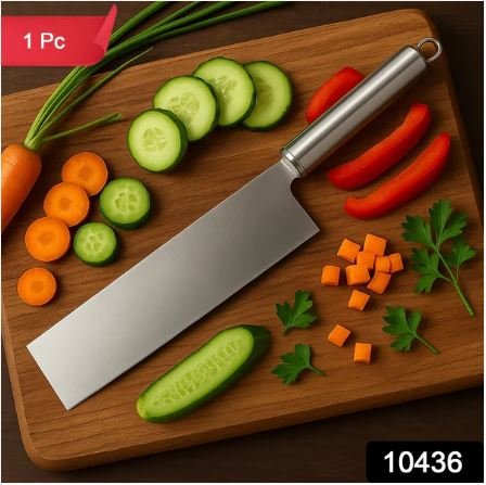 Professional-Grade Stainless Steel Vegetable Cleaver Knife (1 Pc) - Image 6