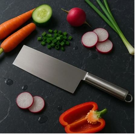 Professional-Grade Stainless Steel Vegetable Cleaver Knife (1 Pc) - Image 5
