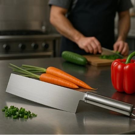 Professional-Grade Stainless Steel Vegetable Cleaver Knife (1 Pc) - Image 4
