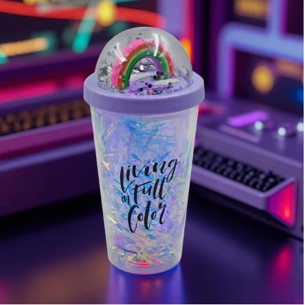 Kids Sipper Bottle with Straw & LED Glow Light (Pack of 1)